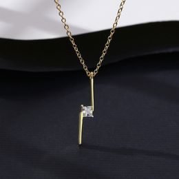 European Vintage Letter Shiny Zircon S925 Silver Pendant Necklace Luxurious 18k Gold Plated Women's Collar Chain Necklace Exquisite Jewelry Gift