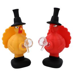 Silicone Pipes with Filter Turkey Shaped Smoking Pipe Dismantle Metal Smoking Accessories Dry Weeds Pipes Tobacco Herb Pipe Screen Filter Blunt Holder