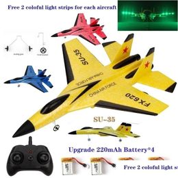 Electric/Rc Aircraft Rc Plane Su35 Remote Glider Pan R Control Drones Aeroplanes Rtf Uav Xmas Children Gift Assembled Flying Model To Dh7Eg