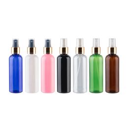 Perfume Bottle 30pcs 30ml 50ml 60ml 100ml Empty Makeup Setting Spray Plastic Bottles With Gold Aluminum Collar Perfume Cosmetic PET Container 230323