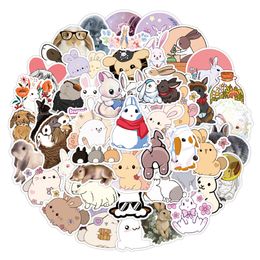 50Pcs-Pack cute rabbit animal Stickers Wholesale Vinyl Sticker Waterproof Laptops Car Scrapbooking Water Bottle Guitar Box Skateboard JDM Luggage Decal