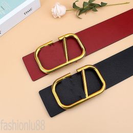 belt111 elts for Women Designer Mens Simple Solid Color Hollow Letters V Classic Buckle Cinture Black White Reversible Leather Belt 7cm Width YD021 Q2