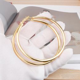 Hoop Earrings & Huggie Gold Color Large Hoops For Women 80mm Round Big Earring Fashion Jewelry Zinc Alloy 2023Hoop