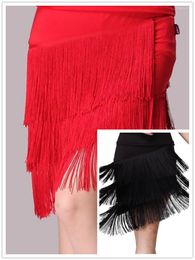 Stage Wear Latin Dance Skirt Tassels Female Adult Practice Costume Fringe Short Skirts Half-length Competition Dresses Wome Dancewear