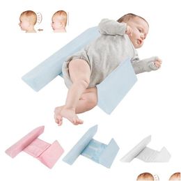 Pillows Born Side Pillow Adjustable Support Infant Sleep Positioner Prevent Flat Head Shape Anti Roll Wedge Baby Bedding Care 220718 Dhand