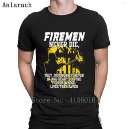 Men's T Shirts Geek Firemen Never Die Firefighetr Shirt Comfortable Famous Create Pictures Over Size 5xl Leisure Summer Tee