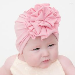 Hair Accessories Cute Flower Bebes Hat Born Toddler Turban Infant Beanie Cap Kids Head Wraps Baby With Largee Elastic Headband