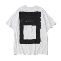 Summer Fashion Brand Mens t Shirts Ow Religious Oil Painting Direct Spray Arrow Tshirts Hip Hop Short Sleeve Loose Men Tops Tees WomenG3Q6