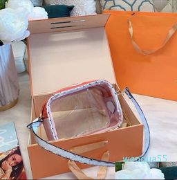 Designer-Evening Bags Lage & Aessoriesfashion Crossbody Designer Cosmetic Transparent Clear Pvc Letter Women Camera Bags Patchwork Jelly Bag Two