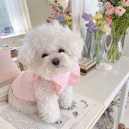 Dog Apparel Ins Celebrity Style Pet Clothes Thin Breathable Princess Flying Sleeve Bow Party Costume Dresses Designer