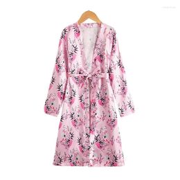Rompers 2023Children's Japanese-Style Sleep Dress Colour Ding Imitation Silk Mid-Length Girls' Home Clothes Sleeping Skirt El