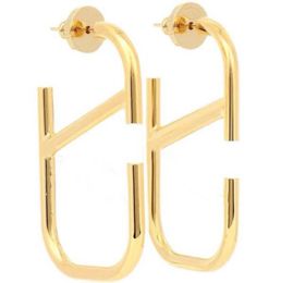 earrings gold earrings designer for women stud luxury gold heart shape pearl crystal gold double V letter silver Jewellery classic