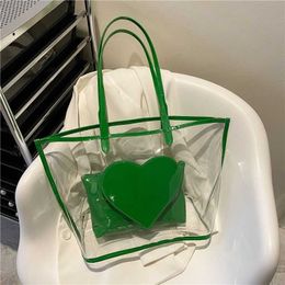 Love Bag Laser Jelly Shoulder Casual Street Large Capacity Transparent 2024 Handbag for Women Fashion Design