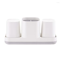 Bath Accessory Set Toothbrush Holders For Bathrooms With 2 Cups And Toothpaste Holder