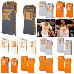 College Tennessee Volunteers Basketball Jersey 53 Bernard King 20 Allan Houston 2 Grant Williams 1 Josh Richardson 5 Admiral Schofield Chris Lofton Men Kids Women