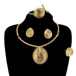 Necklace Earrings Set DESIGN High Quality For Women Gold Colour Round Dangle Choker Party Jewellery FHK13673