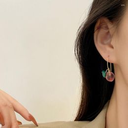 Dangle Earrings U-Magical Exquisite Resin Pink Peach Hook Earring For Women Trendy Fruit Gold Colour Metallic Jewellery Accessories