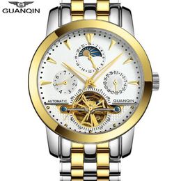 Wristwatches Luxury Top Brand GUANQIN Men's Automatic Mechanical Watches Business Male Casual Watch Full Stell Wrist Clocks Relogio