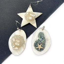 Charms Natural Freshwater Shell Pendant Necklace Irregular Shaped Five-pointed Star Colorful DIY Making Accessories Jewelry