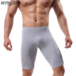 Underpants Ice Silk Long Boxer Shorts Men's Panties Quick-dry Fitness Sexy Underwear Men Boxers Leg Trunks Boxershorts