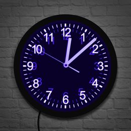 Wall Clocks Modern Design LED Lighting Wall Clock Silent Mechanism Luminous Acrylic LED Edge Lit Wall Clock Living Room Wall Light Art Decor 230323