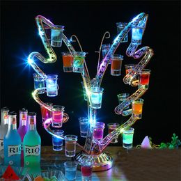 Creative Tree Shape Wine Glass Holder Party Cocktail Cup Holder Stand Metal Shot Glass Rack For NightClub Bar VIP Service Decor