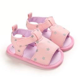 First Walkers Crib Sandals Soft Flower Prewalker Baby Hollow Anti-Slip Toddler Shoes Summer Baby Shoes Water Shoes Boy 230323