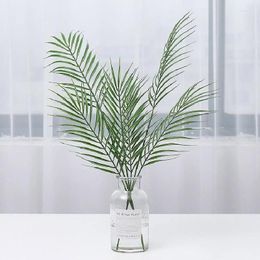 Decorative Flowers Long Branch Loose Tail Leaf Palm Artificial Green Plant Family Living Room Balcony Dining Table Decoration Fake