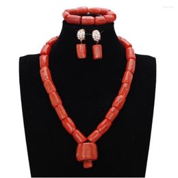 Necklace Necklace Earrings Set 4ujewelry Edo Bridal Nigerian Ladies Nature Coral Beads Jewellery Sets For Women 2023