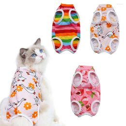 Cat Costumes Weaning Sterilization Suit Clothes Elastic After Recovery Care Clothing Fruit Series Print Pet Anti-licking Vest