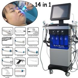 14 in 1 Facial care beauty Machine Dermabrasion peelig Skin Cleansing Face Treatment Ultrasound RF Microdermabrasion Oxygen Gun