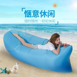 Sleeping Bags Portable Camping Inflatable Sofa Folding Chair Sleeping Bag Waterproof Ultralight Air Bed Outdoor Fast Folding Beach Lazy Bags 230323