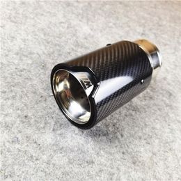 1 Piece Car Muffler Single Exhaust Tail Pipe For M2 M3 M4 OUT 92MM Glossy Carbon Fibre With M Logo
