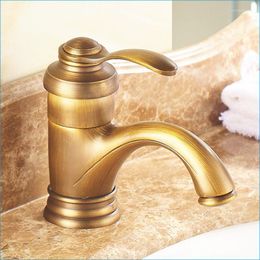 Bathroom Sink Faucets European Retro Basin Faucet Single Hole Tap Mixer Lever J14085