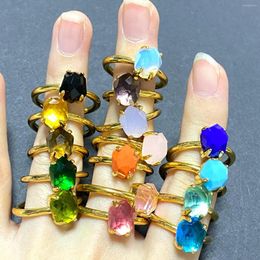 Cluster Rings Kayfany Original Design Crystal Ring 17 Colours Gold Plated Irregular Geometry Green Candy Birthday Gift For Girlfriend