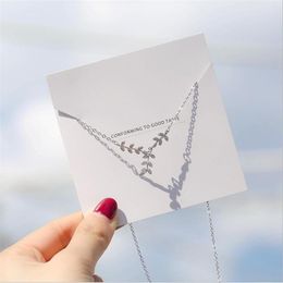 Chains Silver Color Fresh Zircon Leaves Elegant Necklace For Woman Girls Ladies Charm Accessories Jewelry Gifts SN141Chains