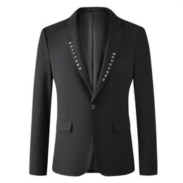Men's Suits Rivet Decoration Blazers Men Black Casual Suit Jacket Slim Business Social Tuxedo Stage Performance Blazer Masculino 2023