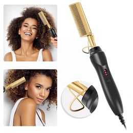 Hair Straighteners Hair Straightener Electric Straightening Comb Heating Hair Styler Curler Hair Iron Straight Corrugation Comb Curli E6D1 230323