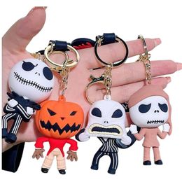 Other Home Garden 3D Christmas Eve Horror Night Doll Keychain Pvc Halloween Cute Personality Skl Jack Schoolbag Drop Delivery 18Jn5