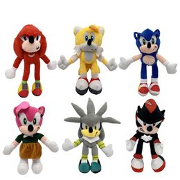 Manufacturers wholesale 6 designs of supersonic hedgehog plush toys cartoon film and television peripheral dolls for children's gifts