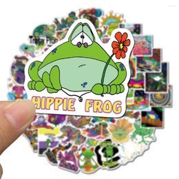Wall Stickers 50Pcs Creative Frogs Pattern Multi-Function PVC Pencil-box Stationery Decals Guitar Luggage Graffiti Kids Toys