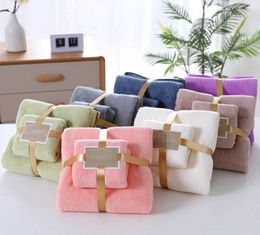 Towel Set Coral Velvet Bath For Adults Thick Soft Absorbent Mother Gift Face Luxury Towels