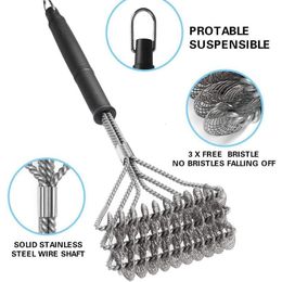 BBQ Tools Accessories Barbecue Accessorie Grill BBQ Brush Stainless Steel Wire Bristles Clean Brushes Non-stick Stains Grease Kitchen BBQ Tools
