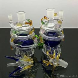 Coloured multi spiral Panlong glass water bottle Glass bongs Oil Burner Glass Water Pipes Oil Rigs Smoking