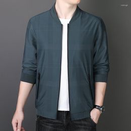 Men's Jackets For Men Classic Plaid Print Fashion Regular Fit Casual Coats Autumn Plus Size M-5xl Outwear Jacket