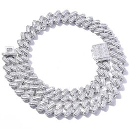 Chains 15MM Width Iced Out Paved Zircon Gold Silver Colour Full Miami Curb Cuban Chain CZ Bling Rapper Necklaces For Men Hip Hop Jewellery