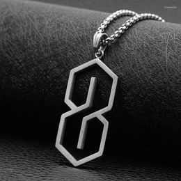 Pendant Necklaces Fashion Titanium Steel Positive And Negative E-shaped Stainless Personality Trend Necklace