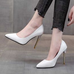 Dress Shoes Plus Size 35-44 Women Pumps White Wedding Shoes Bridal Super High Heels Dress Shoes Gold Heeled Pointed Toe Ladies Shoes 8290N AA230322