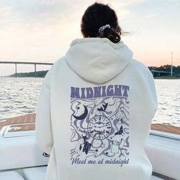 Womens Hoodies Sweatshirts Meet Me At Midnight Hoodie Midnights Album Retro Back Print Hooded Sweatshirt The Stories of 13 Sleepless Nights Merch 230323