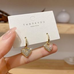 Luxury Classic New Popular Earrings Classic Diamond-Studded Heart Stud Earrings Beautiful Earrings Women Wedding Jewellery Earrings High Quality Gift